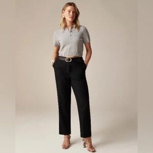 J.Crew Kate Straight-Leg Pant – Linen Blend – Black – 6P